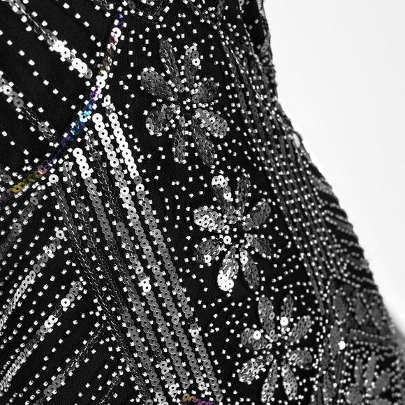 Women's 1920s Flapper Dress Vintage Lace Fringed Gatsby Cocktail Party - Picture 6 of 7